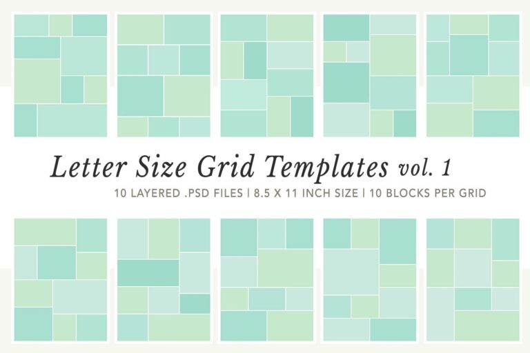 Letter Size Grid Templates Vol. 01