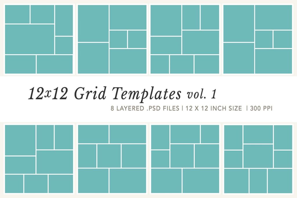 12x12 Collage Grid Templates