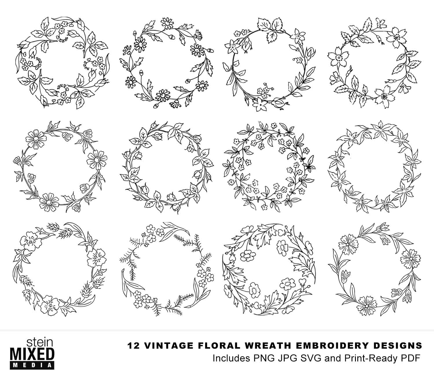 Embroidery Wreath Patterns Product Preview