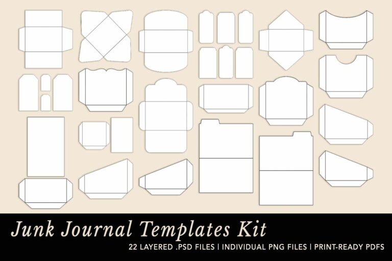 Junk Journal Templates Kit Bundle