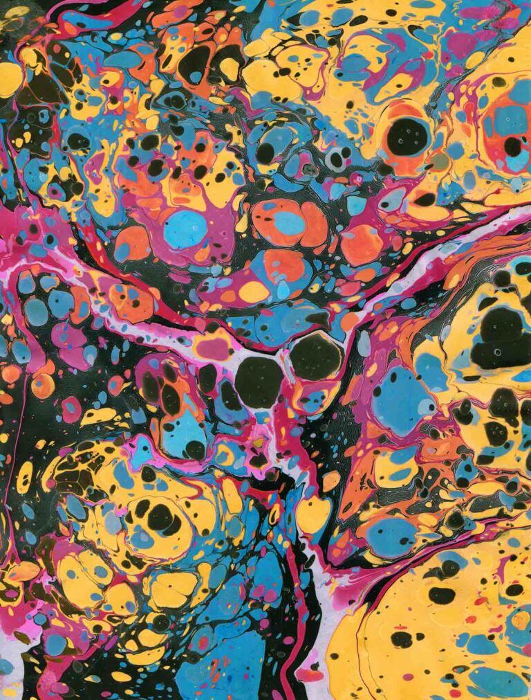 Bright MultiColor Marbled Paper #11