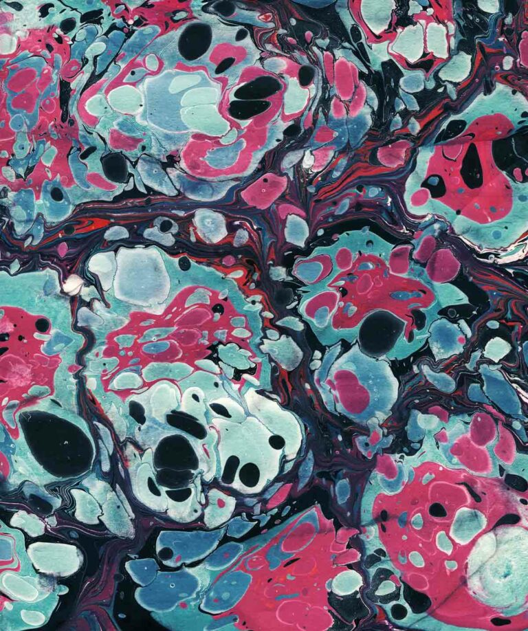 Blue and Magenta Marbled Paper #17