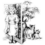 Girl With Cats Vintage Illustration Web Preview