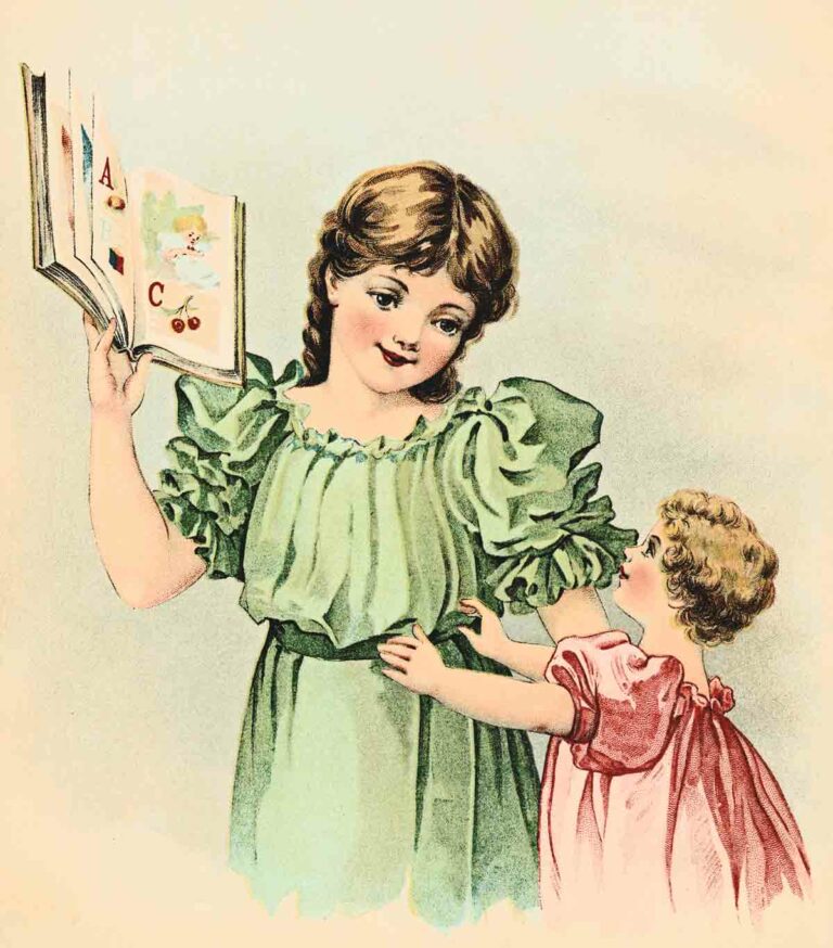 Nursery Stories Vintage Illustration