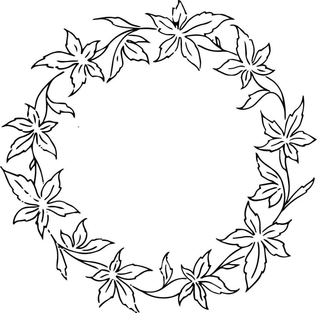 Rs Vintage Floral Wreath Line Art 10