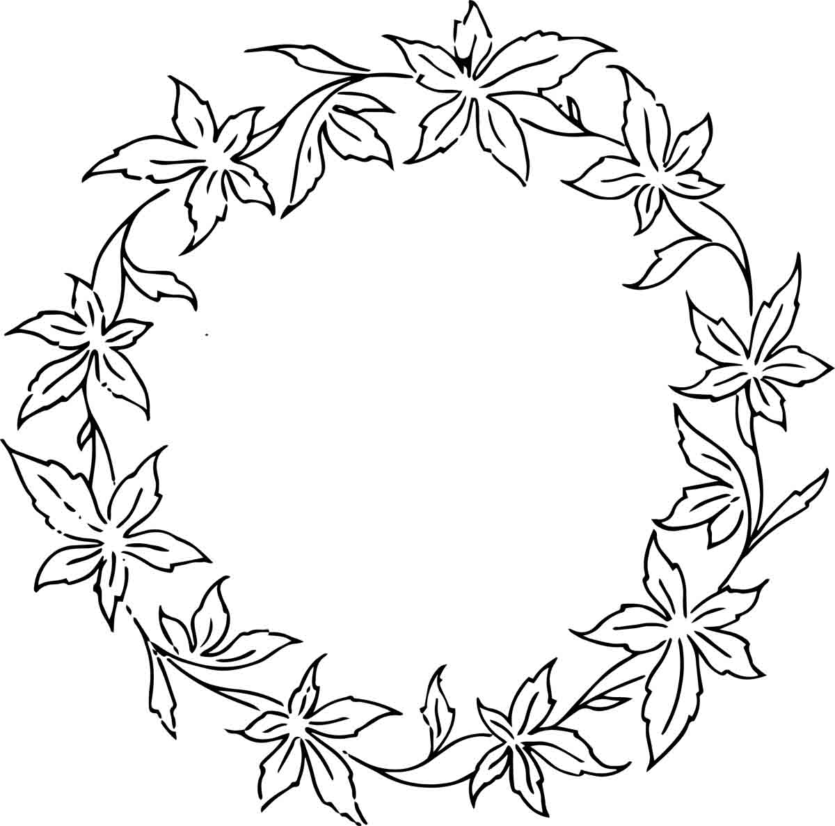 Rs Vintage Floral Wreath Line Art 10