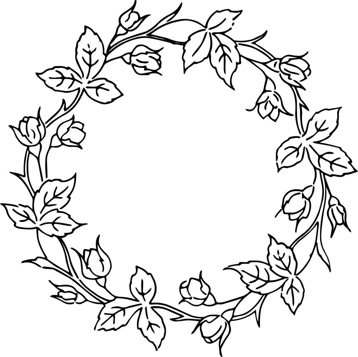 Rs Vintage Floral Wreath Line Art 11