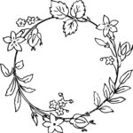 Rs Vintage Floral Wreath Line Art 2