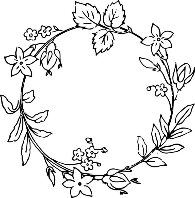 Vintage Embroidery Floral Wreath Pattern 02