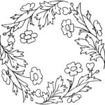 Rs Vintage Floral Wreath Line Art 3