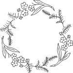 Rs Vintage Floral Wreath Line Art 5