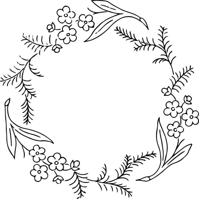 Vintage Embroidery Floral Wreath Pattern 05