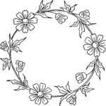 Rs Vintage Floral Wreath Line Art 6