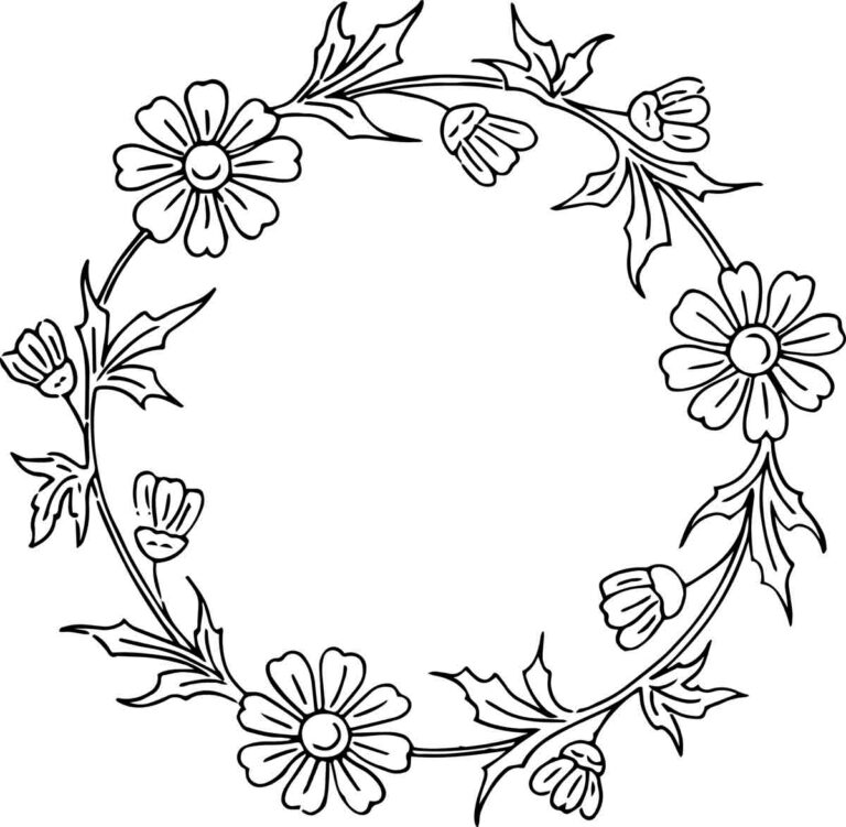 Vintage Embroidery Floral Wreath Pattern 06