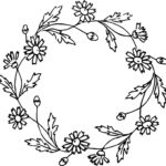 Rs Vintage Floral Wreath Line Art 7