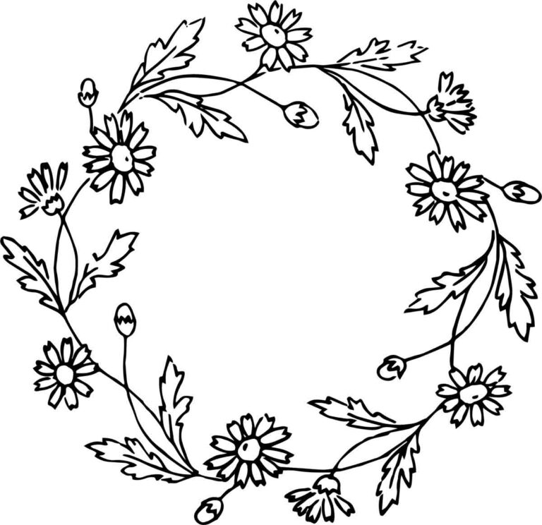 Vintage Embroidery Floral Wreath Pattern 07