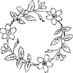 Rs Vintage Floral Wreath Line Art 8