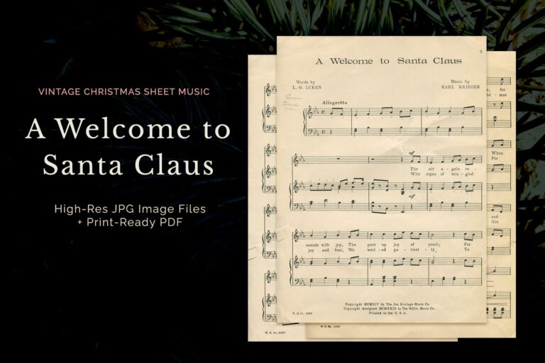 A Welcome to Santa Claus Vintage Sheet Music
