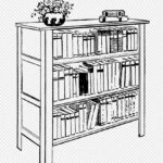 Bookshelf Lineart Illustration Preview