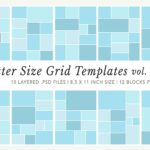 Collage Template Grids Letter Size Vol5 12 Blocks