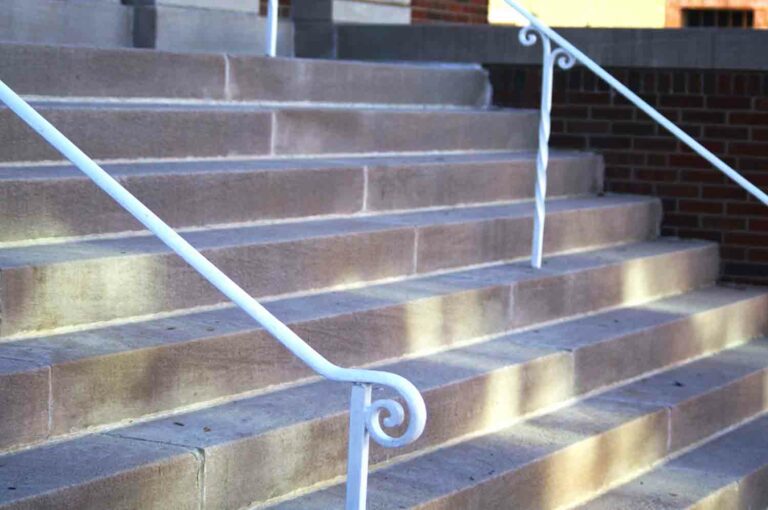 Concrete Entrance Stairs Stock Photo