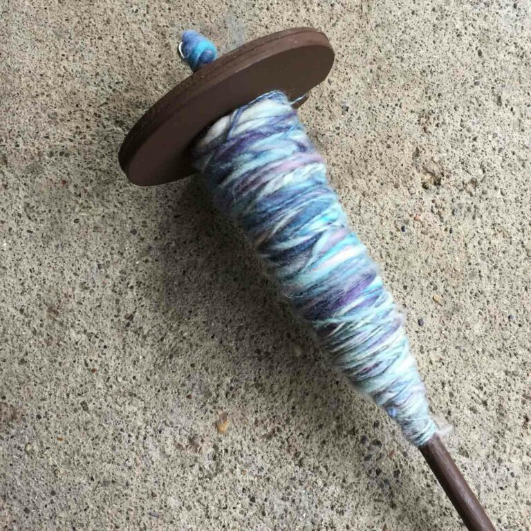 Drop Spindle of Handspun Art Yarn