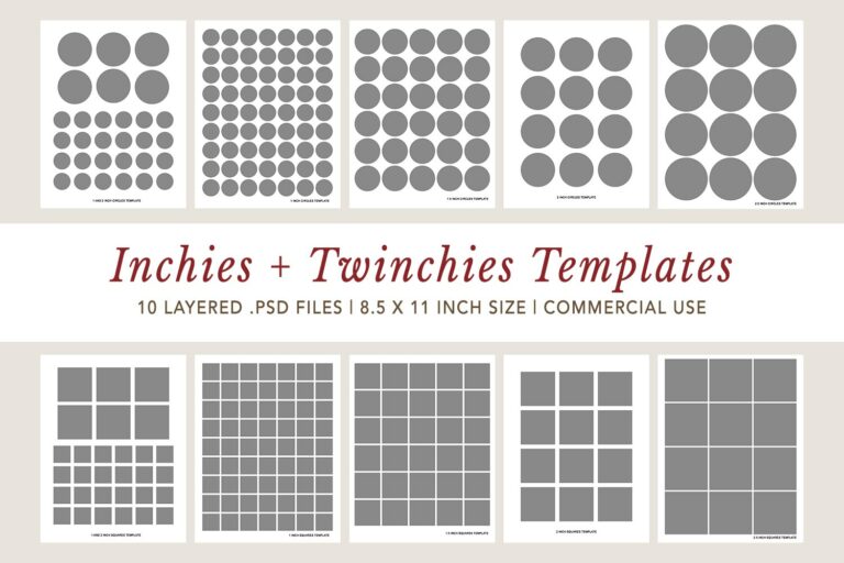 Inchies and Twinchies Designer Photoshop Templates