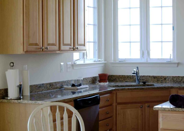 Kitchen Stock Photo of New Construction With Maple Cabinets