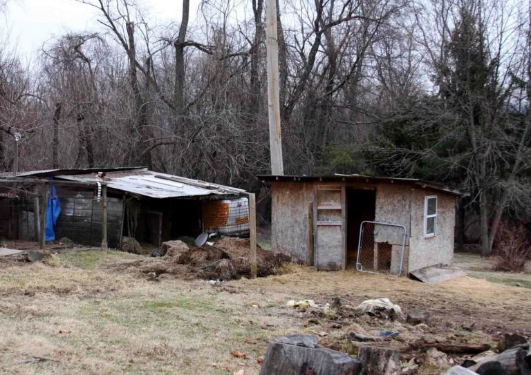 Old Run Down Shack on Rural Property Stock Photo