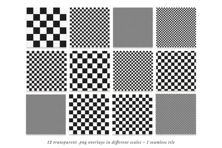 Seamless Checkered Pattern and Overlays