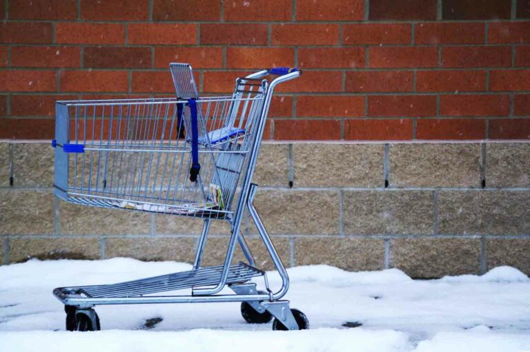 Cold Frozen Shopping Cart Outdoors