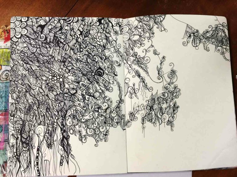 Doodling in a sketchbook