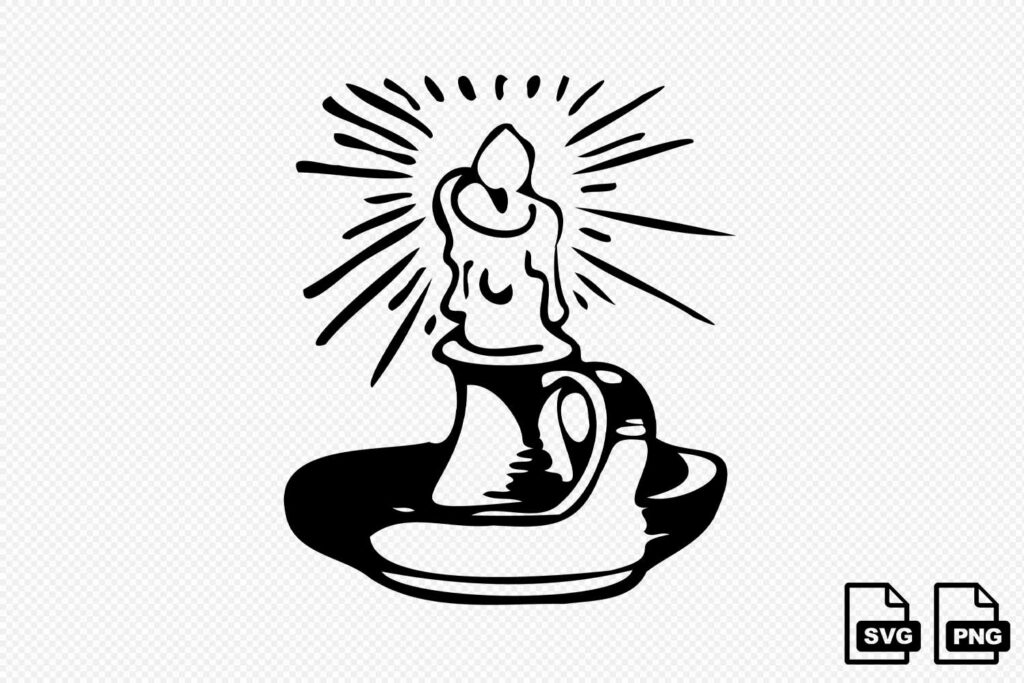 Candlestick Line Art Svg Preview