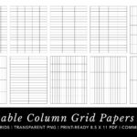 Printable Column Grid Papers