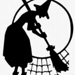 Witch Sweeping Cobwebs Svg Preview