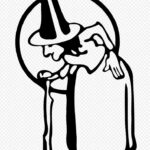 Witch With Cane Silhouette Svg Preview
