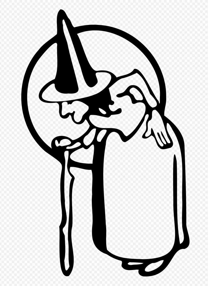 Witch With Cane Silhouette Svg Preview