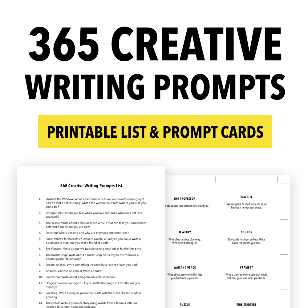 365 Printable Writing Prompt List