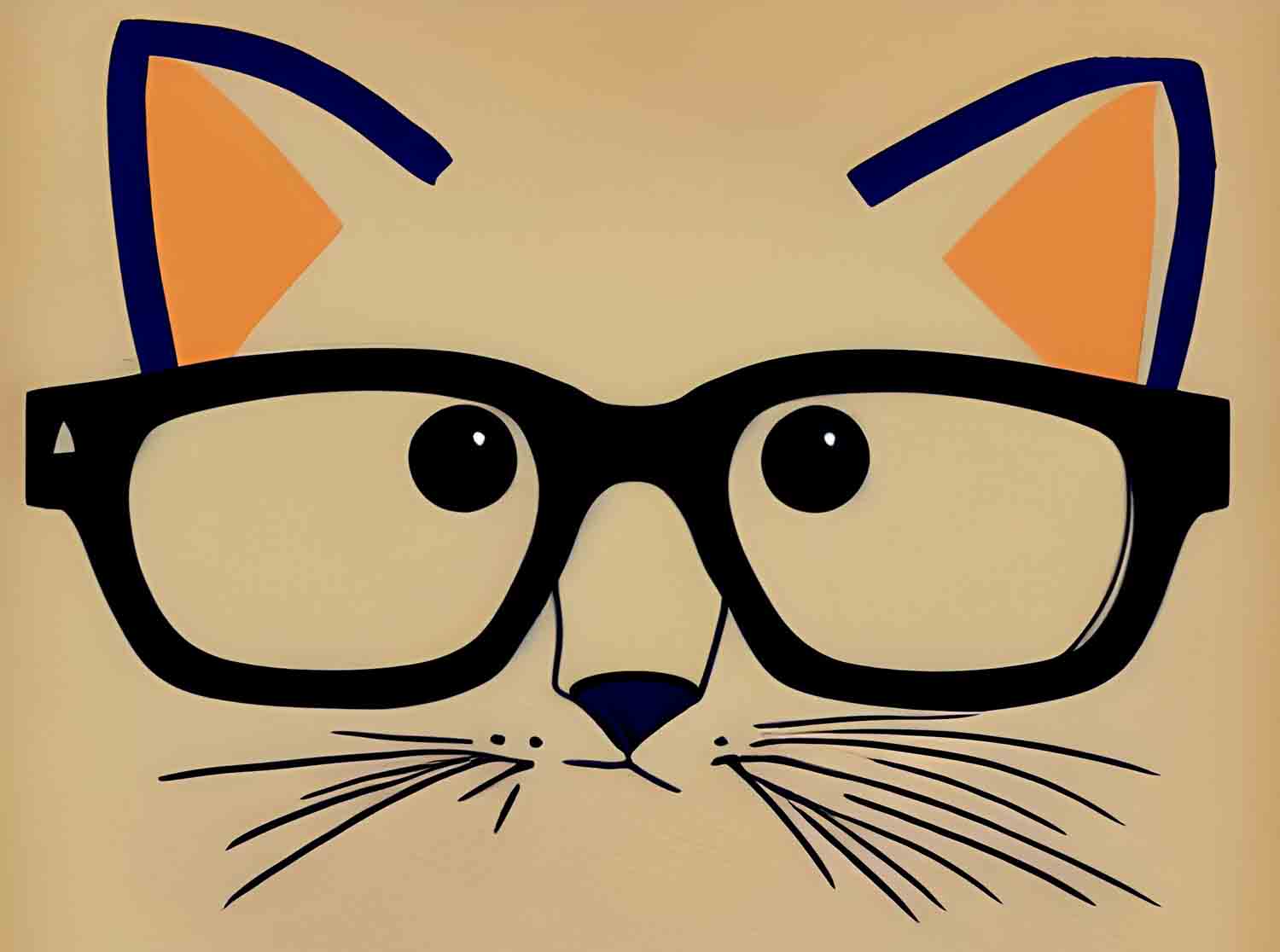 Cat Wearing Glasses Face