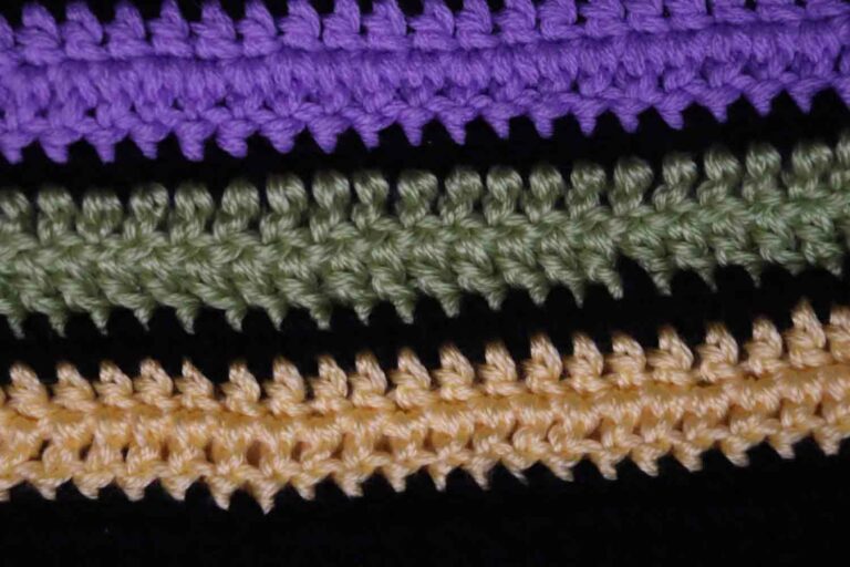 Crochet Stripes in Purple, Green and Yellow Texture
