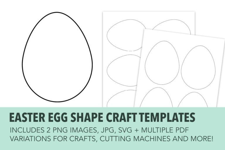 Easter Egg Shape – Print Ready PDFs, SVG, PNG + JPG