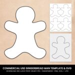 Gingerbread Man Svg Shape Template Commercial Use