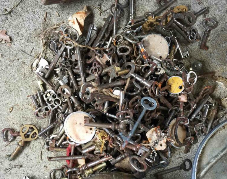 Pile of Old Rusty Keys Grunge Photo