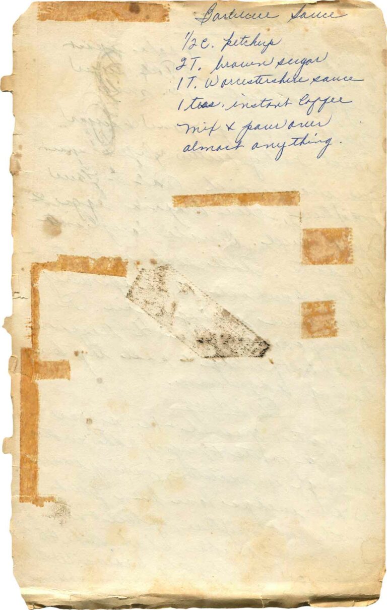 BBQ Sauce Vintage Recipe Ephemera