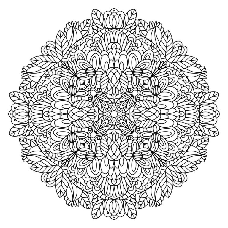 Hand Drawn Mandala Coloring Page & SVG 03