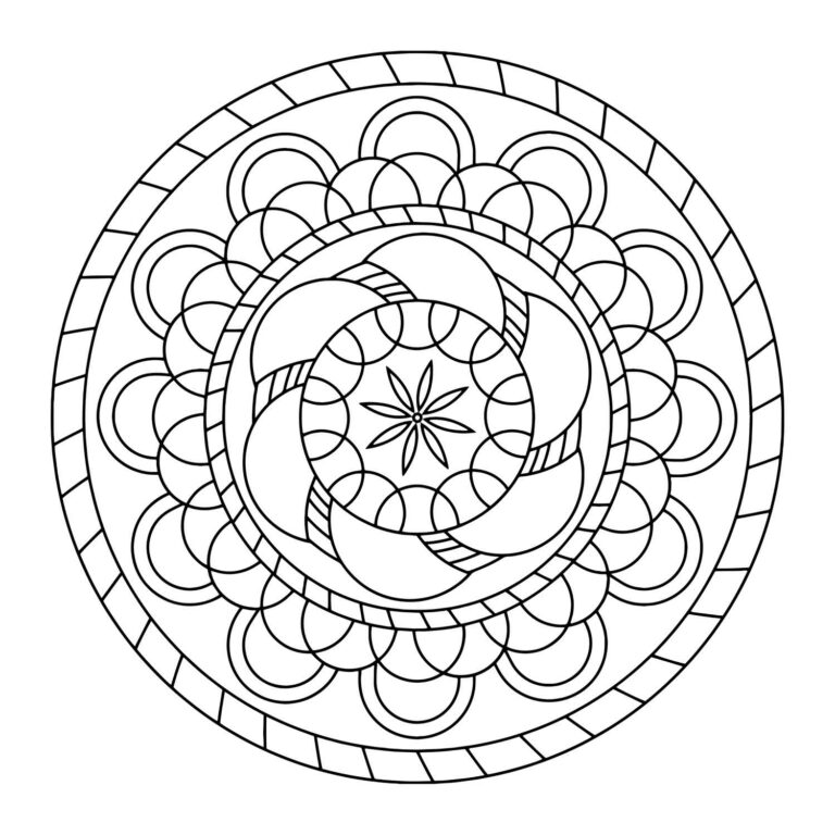 Mandala Coloring Page & SVG 01