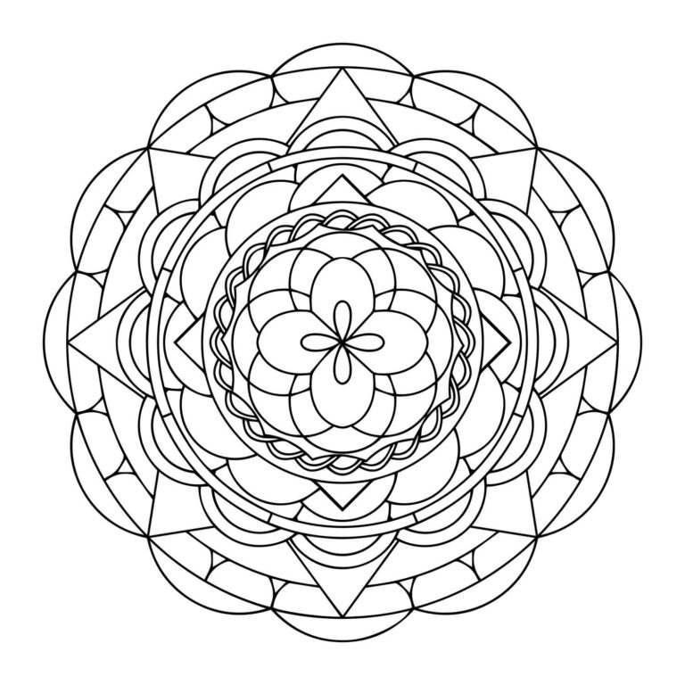 Mandala Coloring Page & SVG 02