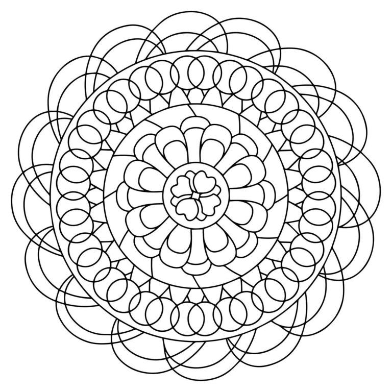 Mandala Coloring Page & SVG 03