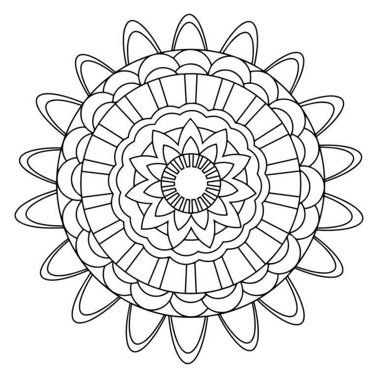 Mandala Coloring Page & SVG 04