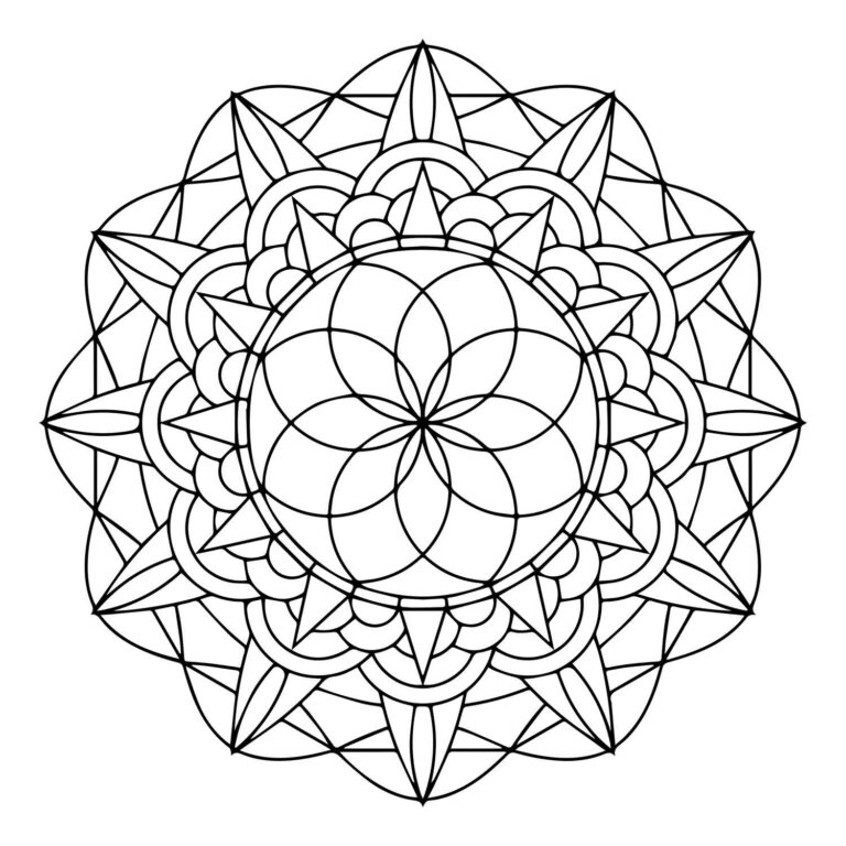 Mandala Coloring Page & SVG 07